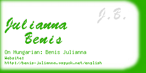 julianna benis business card